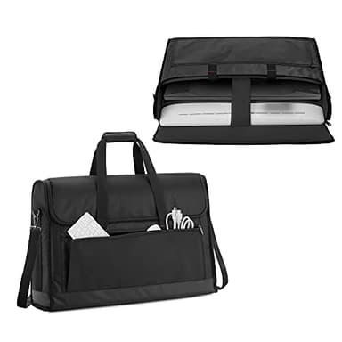 Trunab Monitor Carrying Case 24 Inch Padded Travel Bag Hold Up to 2 LCD Screens/TVs, Not Compatible with iMac, with Accessories Pocket, Shoulder Strap, PU Bottom, Black