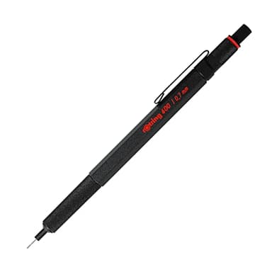 rOtring 600 Full-Metal Body 0.7mm Mechanical Pencil, Black, for Precise Ruler-Based Drawing