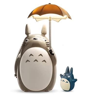BATVOX Totoro Umbrella LED Night Light Kid's Character Lamp USB Charge (White Belly) Bonus Totoro Tumbler