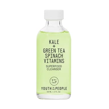 Youth To The People Superfood Facial Cleanser Travel - Kale + Green Tea Daily Face Wash, Gentle Makeup Remover, with Soothing Antioxidants for Glowing Skin, pH Balance, Clean Pores – 2 fl oz