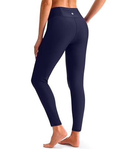 G Gradual Swim Pants for Women with Zipper Pocket UPF 50+ Quick Dry High Waisted Swimming Leggings Long Rash Guard Bottoms, Navy, Medium