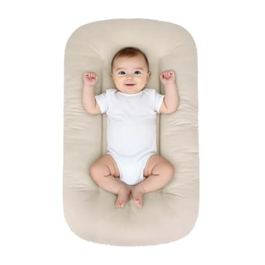 Baby Lounger for Infants Babies 0-24 Months, Bionic Organic Lounger, Soft Cotton Breathable Infant Floor Seats & Loungers for Newborn Baby Shower Gifts (Livid)