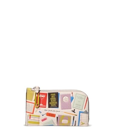 kate spade new york Page Turner Bestsellers Print Smooth Leather Small Slim Bifold Wallet