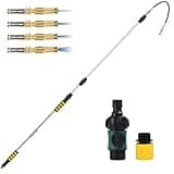 Gutter Cleaning Tools from The Ground, 16FT Telescoping Gutter Cleaner Wand with Adjustable Water Flow, Rain Gutter Cleaning Tool for Leaves and Debris, Fits Standard Garden Hoses