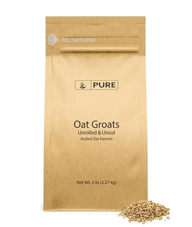 PURE ORIGINAL INGREDIENTS Oat Groats, Whole, Uncut & Hulless, High in Protein, Oat Kernels (5 Pound)