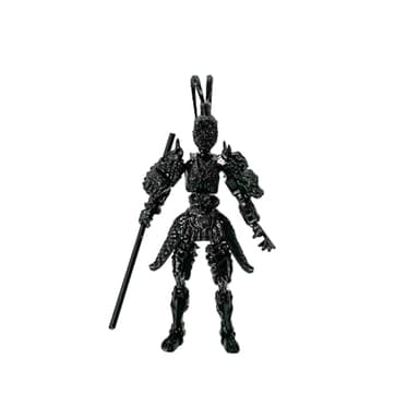 3D Printed Wukong Action Figure Movable Poseable Toy Articulated Model 15cm Dynamic Poseability Desktop Sculpture for Collectors Fans (Black)