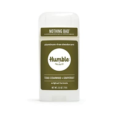 HUMBLE BRANDS Original Formula Aluminum-free Deodorant. Long Lasting Odor Control with Baking Soda and Essential Oils, Texas Cedarwood and Grapefruit, Pack of 1