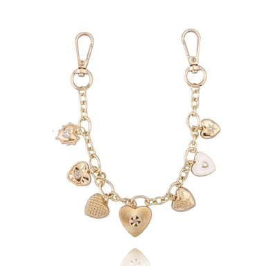 SORGERLY Heart Bag Charm Purse Chain - Gold Keychain for Tote Handbag Accessories - Cute Extender Chain Gift for Women