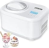 KUMIO Ice Cream Maker with Compressor, No Pre-Freezing, 4 Modes Ice Cream Maker Machine with LCD Display, Timer (1.25 Quart)