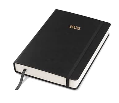 Wykeham's Executive 2026 Daily Journal Planner – US Public Holidays & Format – Customization Available (Black, 8.5"×5.5")