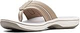 Clarks Women's Brinkley Jazz Flip Flop, Sand Synthetic, 8 Medium US