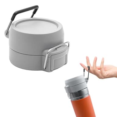 JTJEI Replacement Lid for Stanley Quick Flip GO, Top Cover Compatible with Stanley Cup 24oz 36oz, One Button Water Bottle Cap for Stanley Quick Flip GO, Leakproof, BPA-Free (Gray)