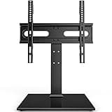 Universal TV Stand - Table Top TV Stand for 27-60 inch LCD LED TVs - 9 Level Height Adjustable TV Base Stand with Tempered Glass Base & Wire Management, VESA 400x400mm