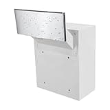 Pochar Through-The-Wall Drop Box with Rainproof Cover | Heavy Duty Through Wall Mailbox with 10-Inch Adjustable Chute | Rainproof Locking Drop Safe for Mail, Rent, Checks, Cash, and Keys(White)
