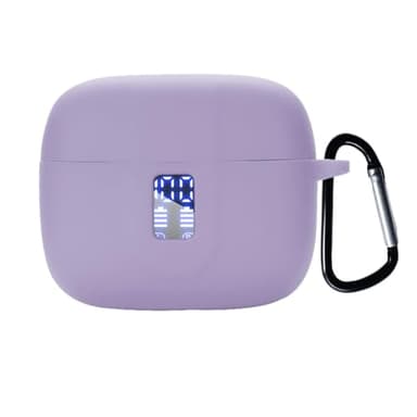 smaate Silicon Case Cover Compatible with TAGRY X08 and ZIUTY A1 Wireless Earbuds, Protective Case with keychain, with Window for LED Display, Purple