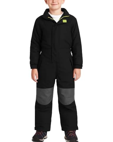 Arctic Hero Kids Snow Suit - Toddler Girls and Boys Snowsuit One Piece Waterproof Insulated Winter Jumpsuit Coveralls (2T-14), Size 4-5, Black/Grey