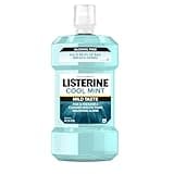 Listerine Cool Mint Alcohol Free Mouthwash, Oral Rinse to Kill 99.9% of Germs That Cause Bad Breath for Fresh Breath & Clean Mouth, Less Intense Taste, Cool Mint Flavor, 1 L