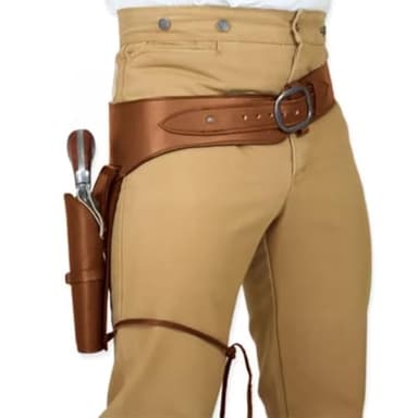 Medieval Masquerade Cowboy Holster Belt Faux Leather Revolver Holster