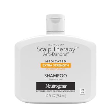 Neutrogena Scalp Therapy Anti-Dandruff Extra Strength Medicated Shampoo with 3% Salicylic Acid, Helps Prevent, Fight, & Control the Recurrence of Dandruff, Fragrance Free, 12 fl. oz