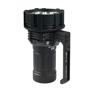 ACEBEAM X75 Brightest Flashlight 80,000 Lumens PD60W USB-C Fast Charging 1.5h Full Charge High Powered Flashlight CREE XHP70.2 LED Powerful Flashlights Detachable Cooling Fan Handheld Searchlight