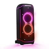 JBL Partybox Ultimate - Multi Purpose Party Speaker, with Wi-fi & Bluetooth Connectivity, Wireless, Lightshow, IPx4 Slashproof, Dual Mic & Guitar Inputs, Handle & Sturdy Wheels, Black