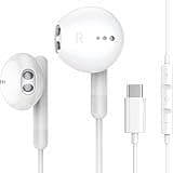 USB C Headphones for iPhone 16 15 Pro Max Plus iPad Pro USB C Earphones with Microphone Volume Control USB C Wired Earbuds USB Type C Earphone for Google Pixel 8 7 6A 5 Samsung S24 S23 S22 S21 S20 A55