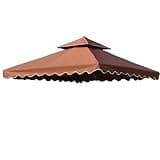 Gazebo Canopy Top Replacement Cover 118"x118", 2-Tiers，for Smaller 10'x10' Dual-Tier Gazebo Canopy, Water, Dirt, and UV Resistant Canopy Replacement Cover(Brown)
