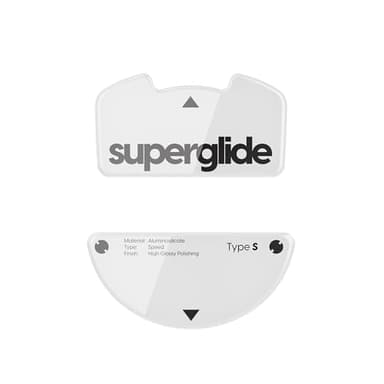 Superglide Glass Mouse Skates - Super Smooth Glide, Polished Round Edge, Super Fast Gaming Mouse Feet with Durable Sole for Razer Viper v3 Pro (Type-S, White)