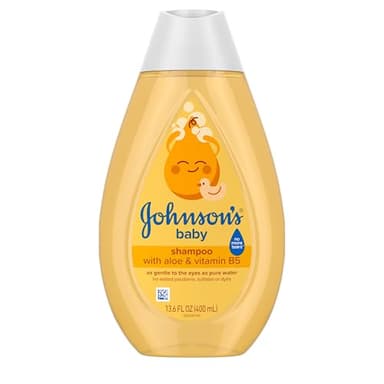Johnson's Baby Shampoo with Aloe Vera & Vitamin B5, Tear Free, Newborn Essentials, No added Parabens & Sulfates, Hypoallergenic, Baby Essentials, 13.6 fl. oz