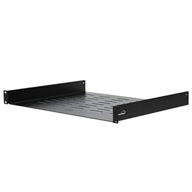 NavePoint Universal Rack Tray Vented Shelves 1U Black 14 Inches (350mm deep) No Lip