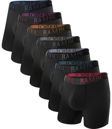 BAMBOO COOL Men's Ultra ComfortSoft Underwear, Moisture Wicking & Breathable No Ride Up Boxer Briefs with Fly, Multipack