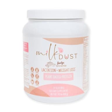 MILK DUST Protein Powder 660g | Breastfeeding Powder for Nursing Moms | Lactation Support Pea Powder | Vegan & Dairy-Free | Fudge Brownie | 22 Servings