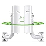 Gigabit Wireless Bridge with Mounts,AdaLov Point to Point/Multipoint WiFi Bridges,Outdoor CPE with 100/1000Mbps LAN Port,5.8G 3KM High Speed Wireless Ethernet Bridge with 16dBi High-Gain Antenna