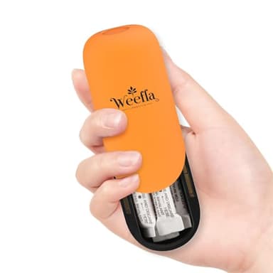 Weefla Empty Carry Case for Ammonia Inhalants Smelling Salts Ampules, Single Pill Organizer for Purse, Compact Travel Container for Supplements (1 PC Amber)