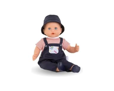 Corolle Mon Grand Poupon Augustin Little Artist - 14" Boy Baby Doll - Outfit Includes Overall with Pocket, Hat and Shoes, for Ages 2 Years and up