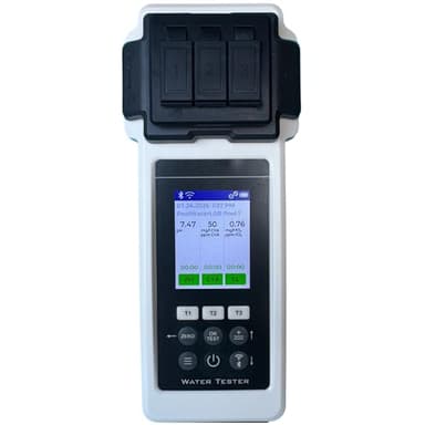 Digital Pool Water Tester Photometer – Accurate Water Analyzer for Pools, Spas & Hot Tubs – Tests 27 Parameters – Bluetooth/WiFi – App for pH, Chlorine, Alkalinity & More