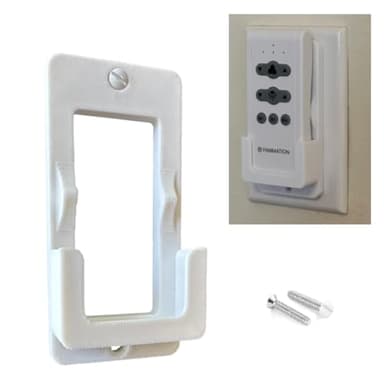 Replacement Wall Mount Holder Compatible with Fanimation CR500 Remote Control, White, 3 Inch Height, Switch Plate Mounting (Rocker Switch)