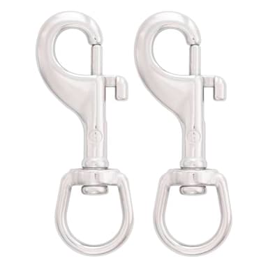 SHONAN 3.5 Inch Swivel Eye Snap Hook, 2 Pack Marine Grade Scuba Bolt Snap, Single Ended Stainless Steel Flag Clips Swivel Snaps for Scuba Diving, Flag Pole Rope, Dog Leash, Camera Strap