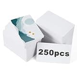 250 Pack ID Cards For Most Photo ID Card Printers,Blank PVC Cards CR80 30 Mil Graphic Quality(White)