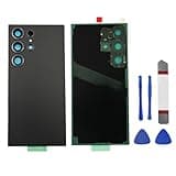 Peixiong Galaxy S24 Ultra Rear Back Glass Replacement for Samsung Galaxy S24 Ultra, Back Glass Replacement with Pre-Installed Camera Lens and Adhesive + Repair Tool Kits(Dark Gray)