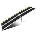 Ruedamann 10'L Wheelchair Ramp, 600Lbs Capacity, Non-Slip Threshold Ramp, Portable Aluminum Folding Handicap Ramp for Home, Wheelchairs, Steps, Stairs, Doorways, Curbs