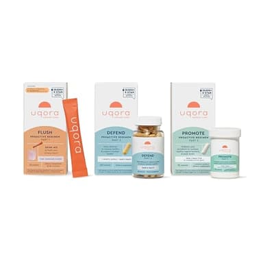 Uqora Complete Regimen with Flush, Defend & Promote - Urinary Tract Support with D-Mannose, Vitamin C, Green Tea Extract, Probiotics & More - Comprehensive Bladder Health Support* - 3-Part Bundle