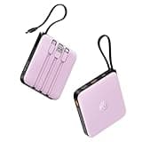 VRURC Portable Charger with Built-in Cable, 10000mAh Power Bank, 22.5W/PD20W Fast Charging USB C Battery Pack for iPhone 16 15 14 Samsung Galaxy S23 S22 Google Android Airpods, Purple(1 Pack)