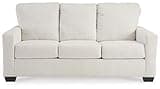 Signature Design by Ashley Rannis Coastal 2-in-1 Sofa Sleeper with Folding Gel Memory Foam Mattress, Full, White