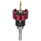 KEENTECH Carbide Tipped 82° Countersink Drill Bit with Depth Stop, 3/8" Dia x 1/8" Drill Diameter x 1/4" Shank, Adjustable Depth Stop with Ball Bearing for High Fine Finish on Softwood and Hardwood