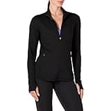Amazon Essentials Women's Fleece Full-Zip Jacket - Brushed Tech Stretch, Black, Large (Available in Plus Size)