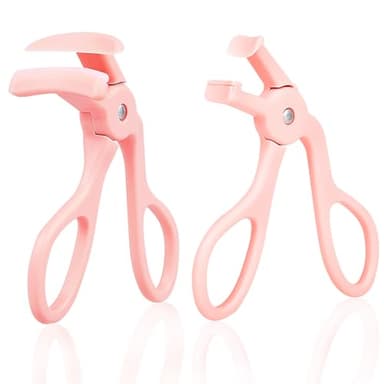 2 Style Eyelash Curler - Lash Curler with 2 Extra Silicone Replacement Pads, Achieve Perfect Curls in 5 Seconds - Quick Natural Curling for Long Lasting (Pink)