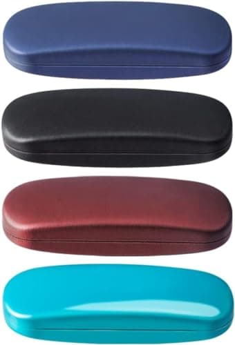 ZONLY Eyeglasses Case,(4 Piece) Unisex Hard Shell Eyeglasses Cases Protective Case For Glasse (Solid)