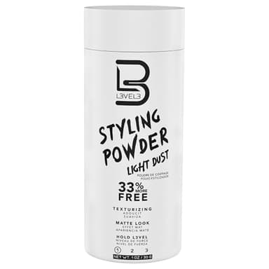 L3 Level 3 Light Hold Styling Powder - Natural Matte Hairstyle - Texturizing and Volumizing (30 Grams)