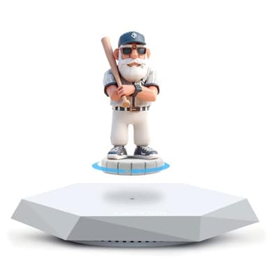 Levitating Display Stand, Magnetic Levitation for Collectibles and Model Cars, Floating Display for Toys and Figures, Hovering Platform, Maglev Rotating Levitator and Holder, White